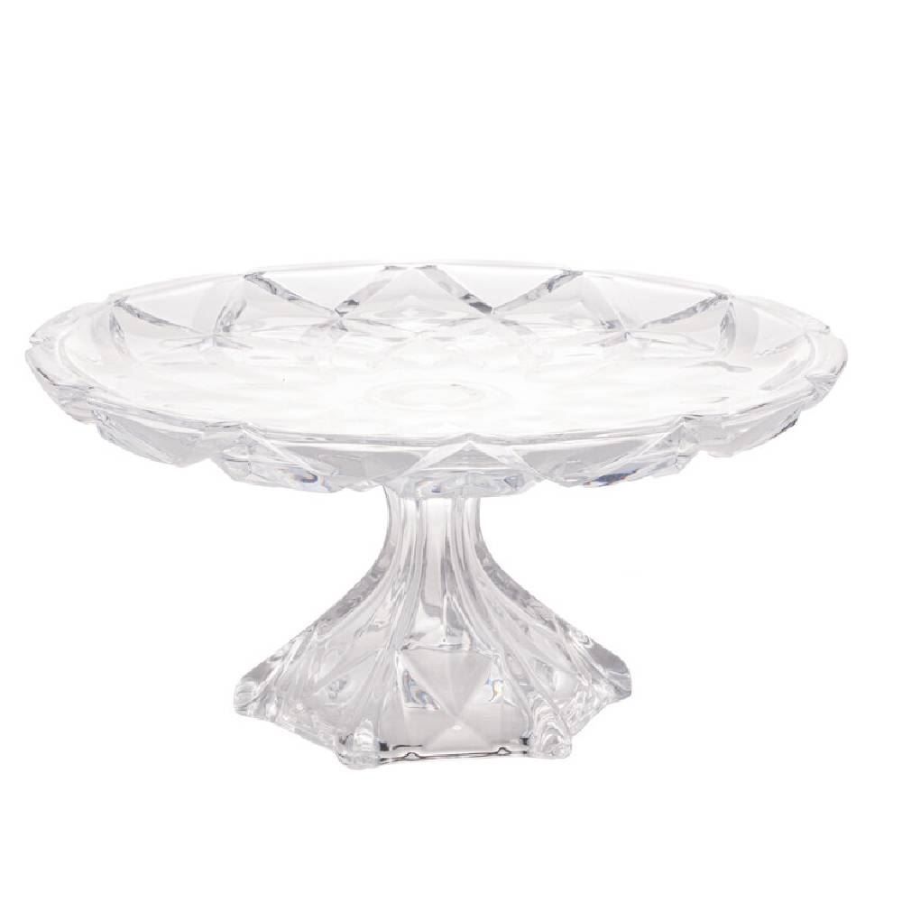 Prato De Bolo Com Pé Deli Diamond Lyor 30Cm - Cristal