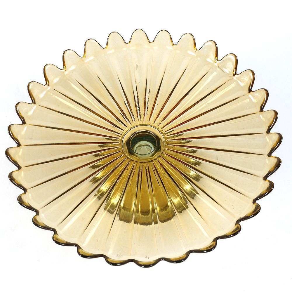 Prato De Bolo Com Pé E Tampa Pétalas De Jasmin Vitazza - Âmbar