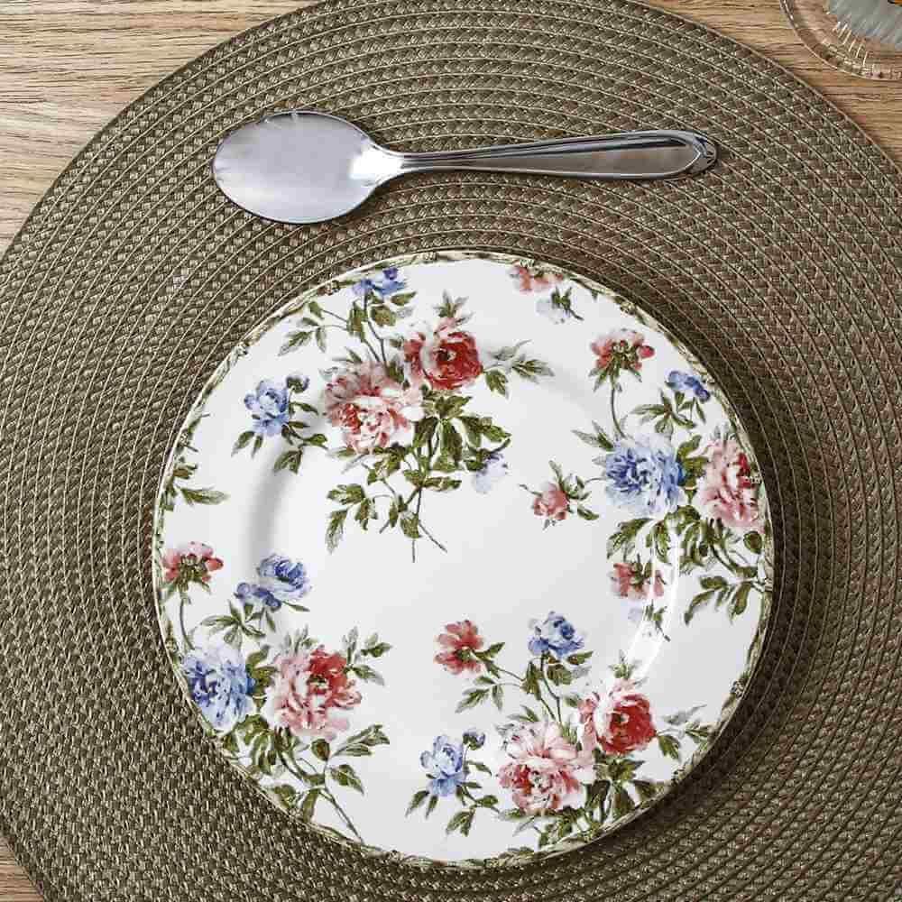 Prato De Sobremesa Cerâmica Romântica 2 Havan Casa By Alleanza - 19,5cm