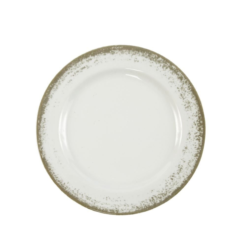 Prato De Sobremesa De Porcelana Névoa Cinza Schmidt - 19 cm