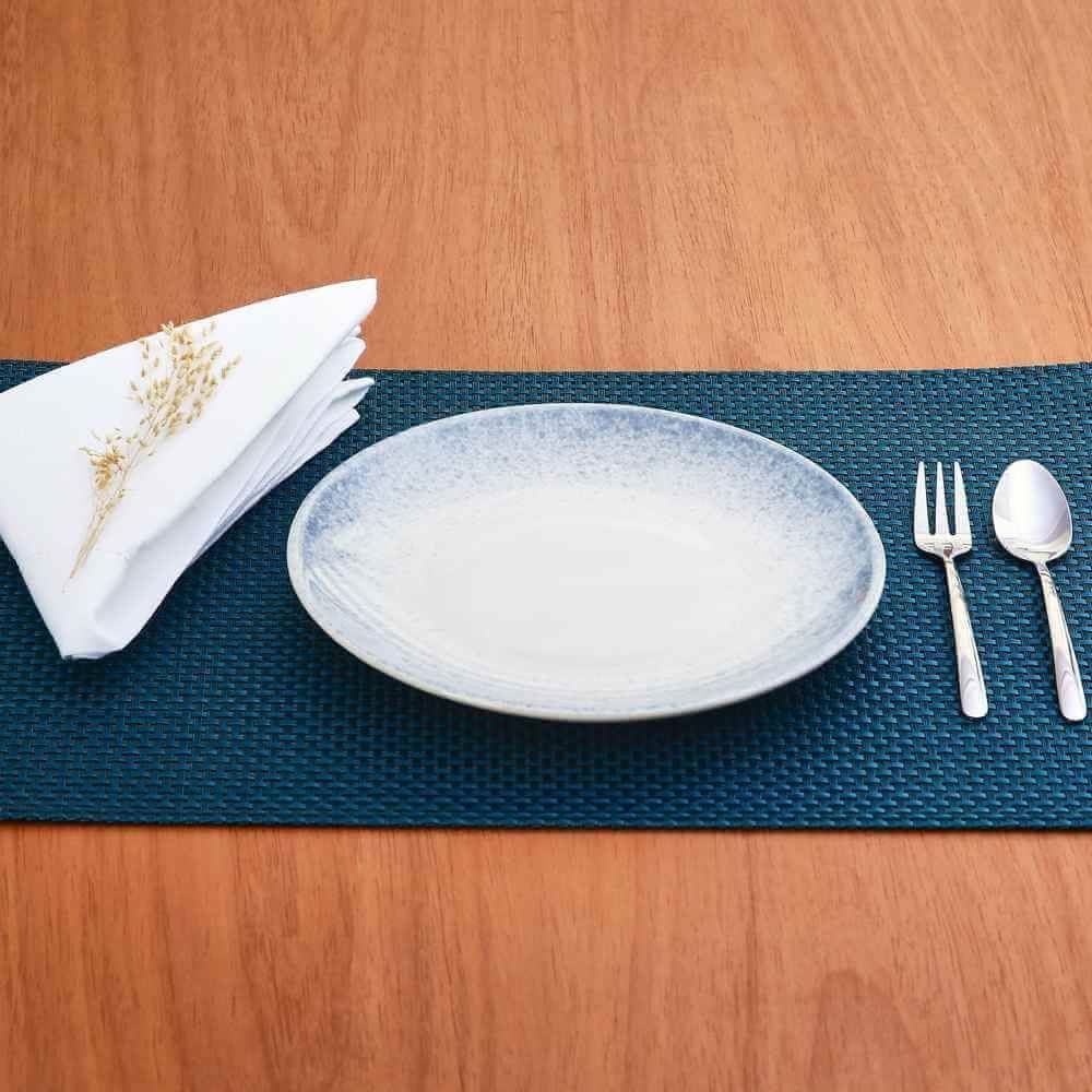 Prato de Sobremesa Ivy Azul Havan Casa 21Cm - Cerâmica