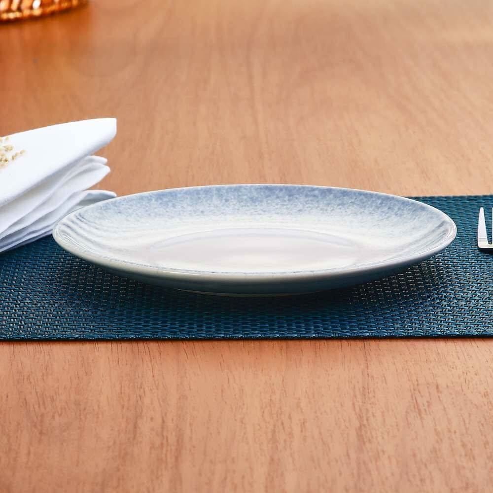 Prato de Sobremesa Ivy Azul Havan Casa 21Cm - Cerâmica