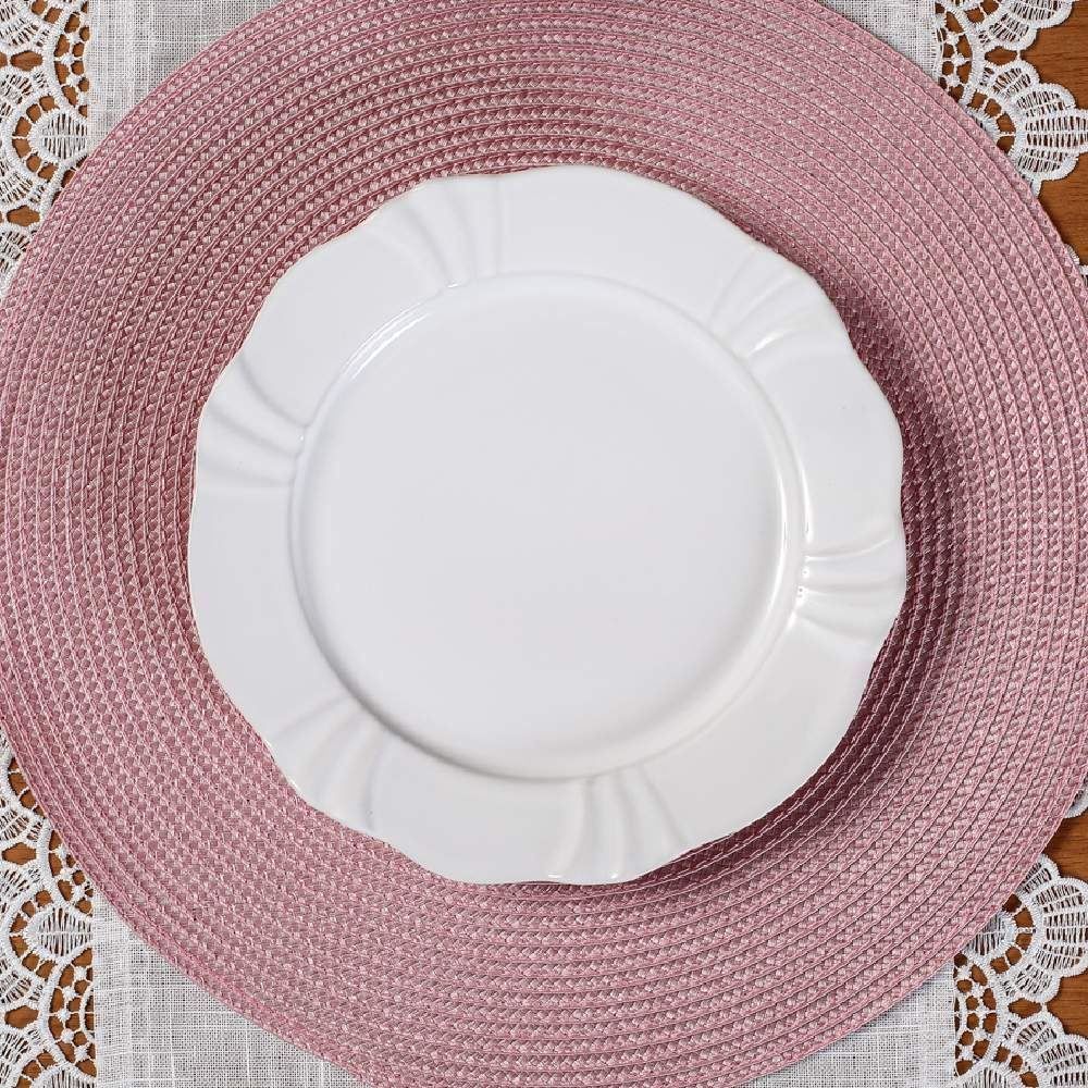 Prato De Sobremesa Soleil White Oxford 23Cm - Porcelana Branca