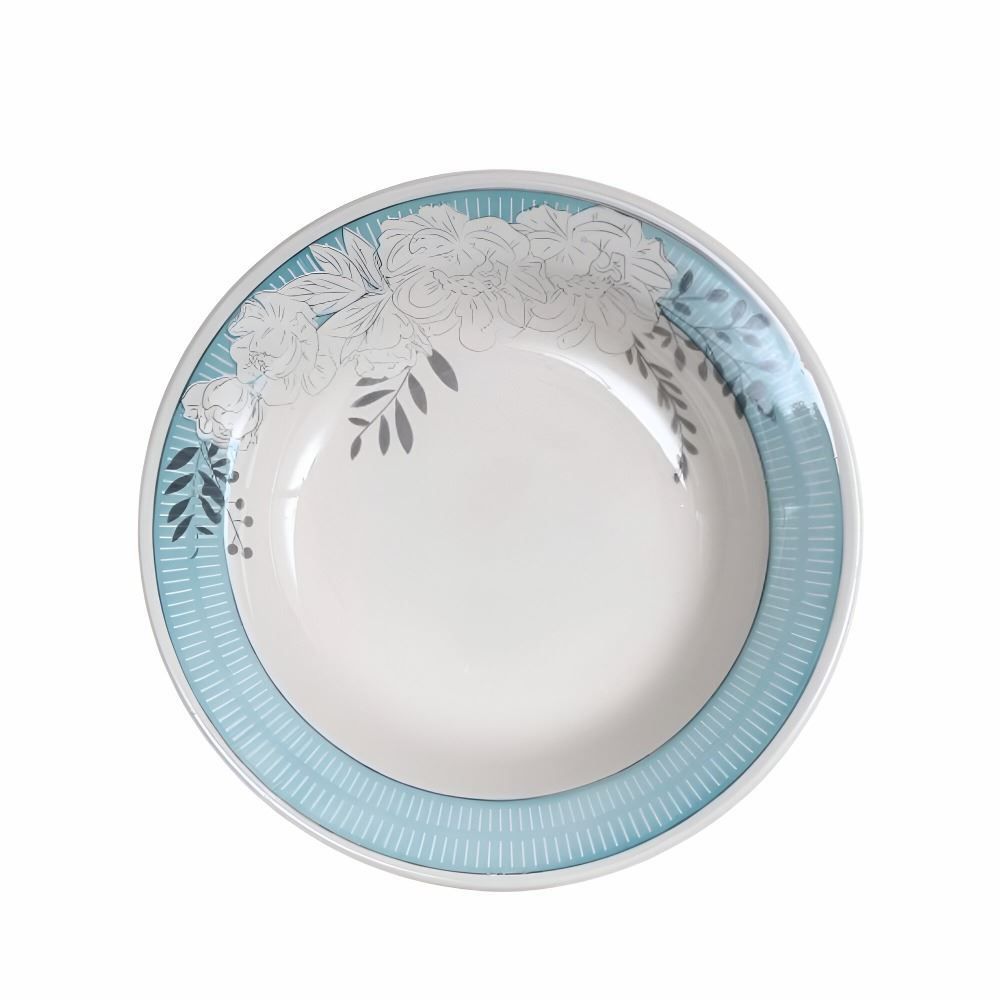 Prato Fundo Donna Isis Biona 21,5Cm - Azul Claro E Branco