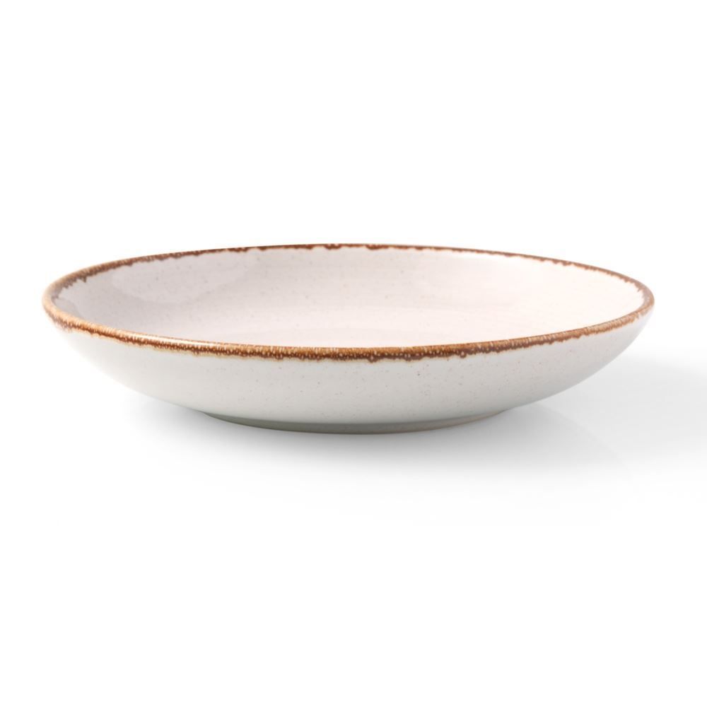 Prato Fundo Cerâmica Wave Havan Casa 21,5Cm - Bege Brilhoso