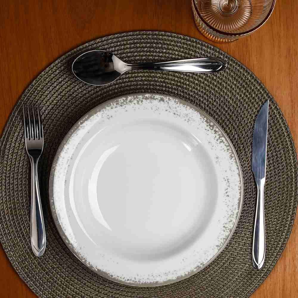 Prato Fundo De Porcelana Névoa Cinza Schmidt - 23 cm