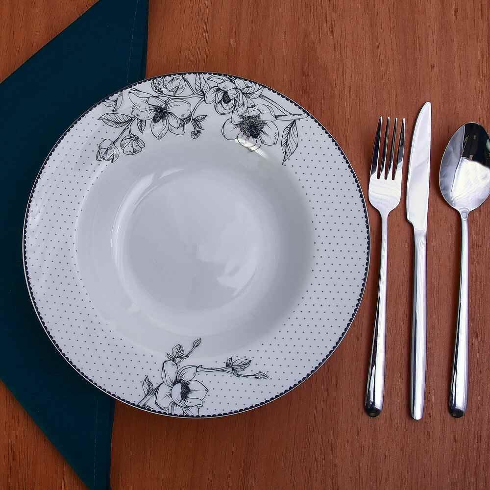 Prato Fundo Porcelana Jasmine Havan Casa 23Cm - Estampado