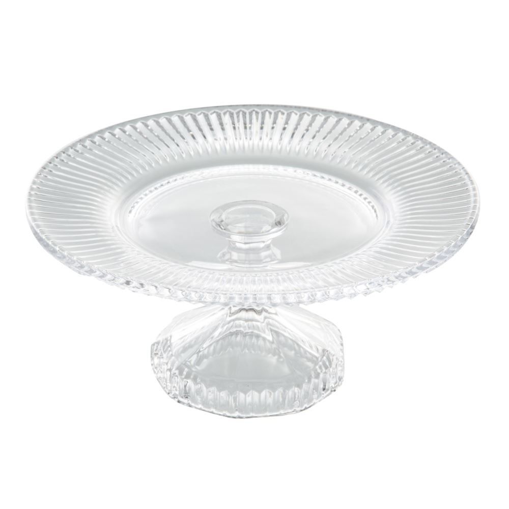 Prato Para Bolo Com Pé Cristal Renaissance Lyor - Transparente