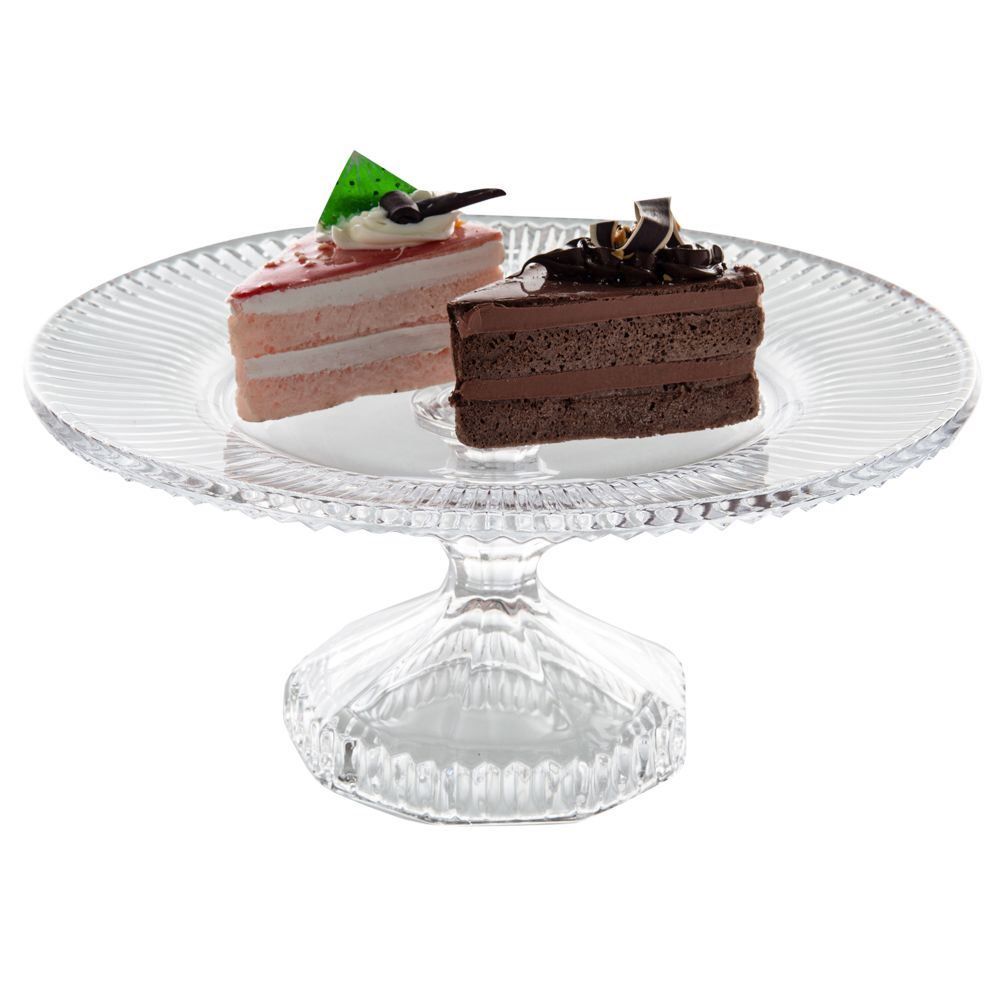 Prato Para Bolo Com Pé Cristal Renaissance Lyor - Transparente