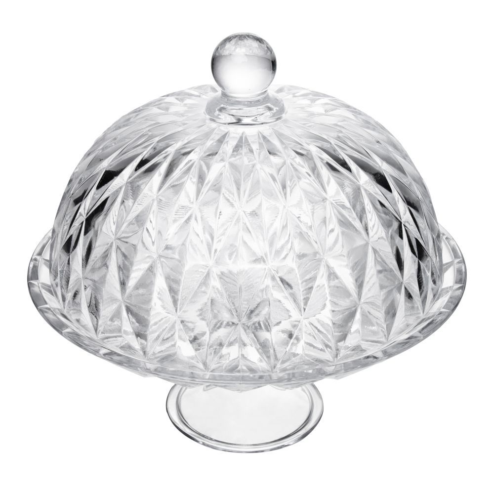 Prato para Bolo com Pé e Tampa Diamond 25Cm - Lyor