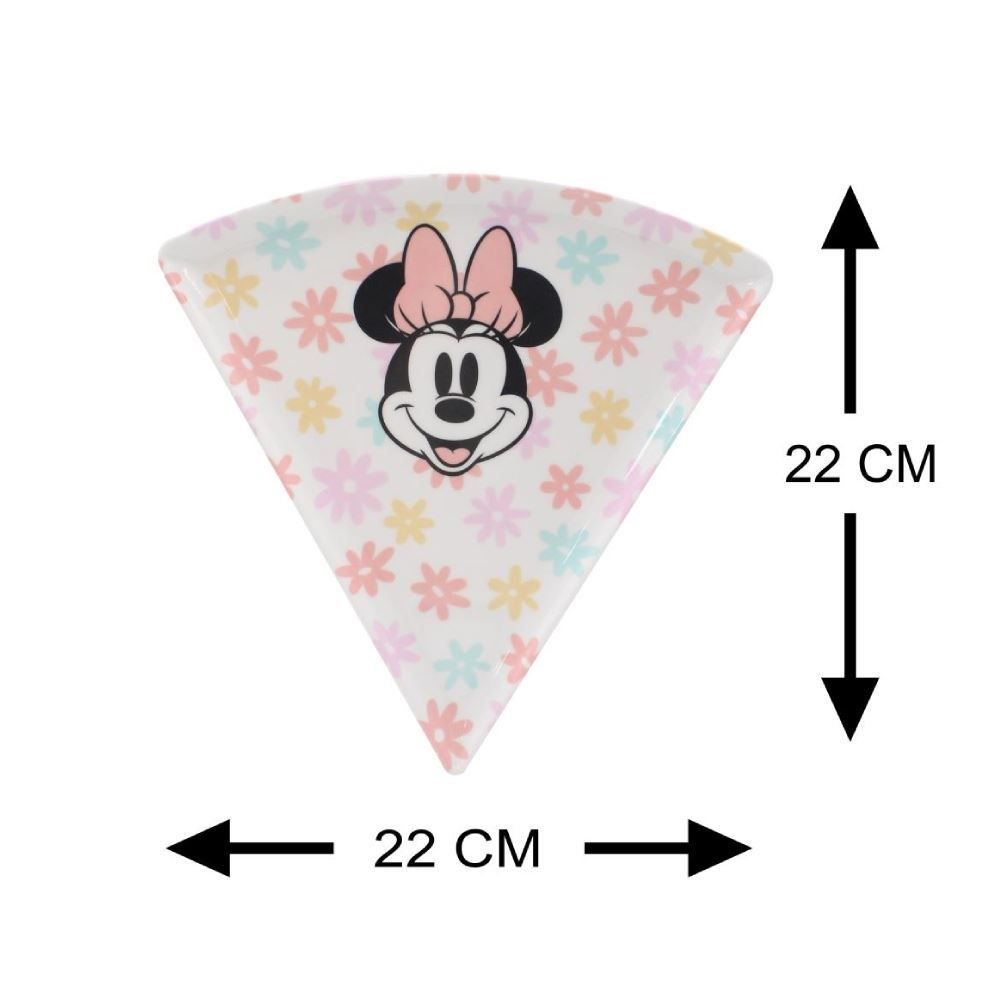 Prato Pizza Melamina Disney 22Cm - Minnie Flor