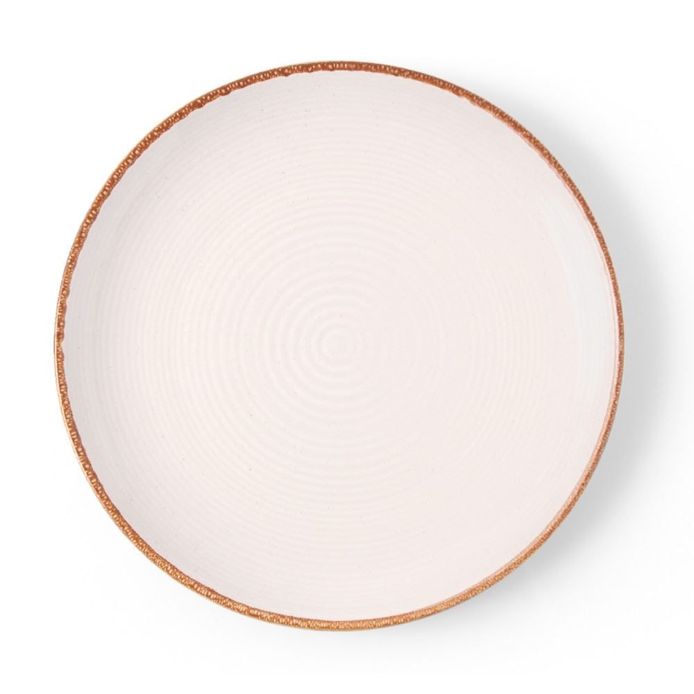 Prato Raso Cerâmica Wave Havan Casa 27Cm - Bege Brilhoso