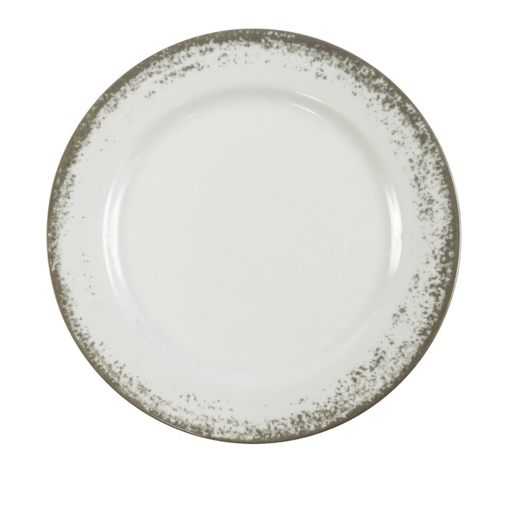 Prato Raso De Porcelana Névoa Cinza Schmidt - 26 cm