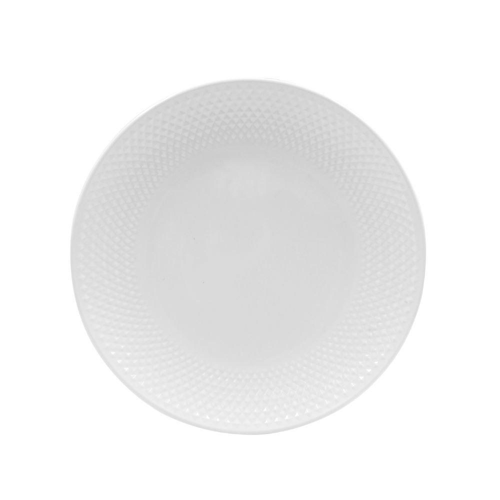 Prato Raso Melamina Diamond Havan Casa 25Cm - Branco