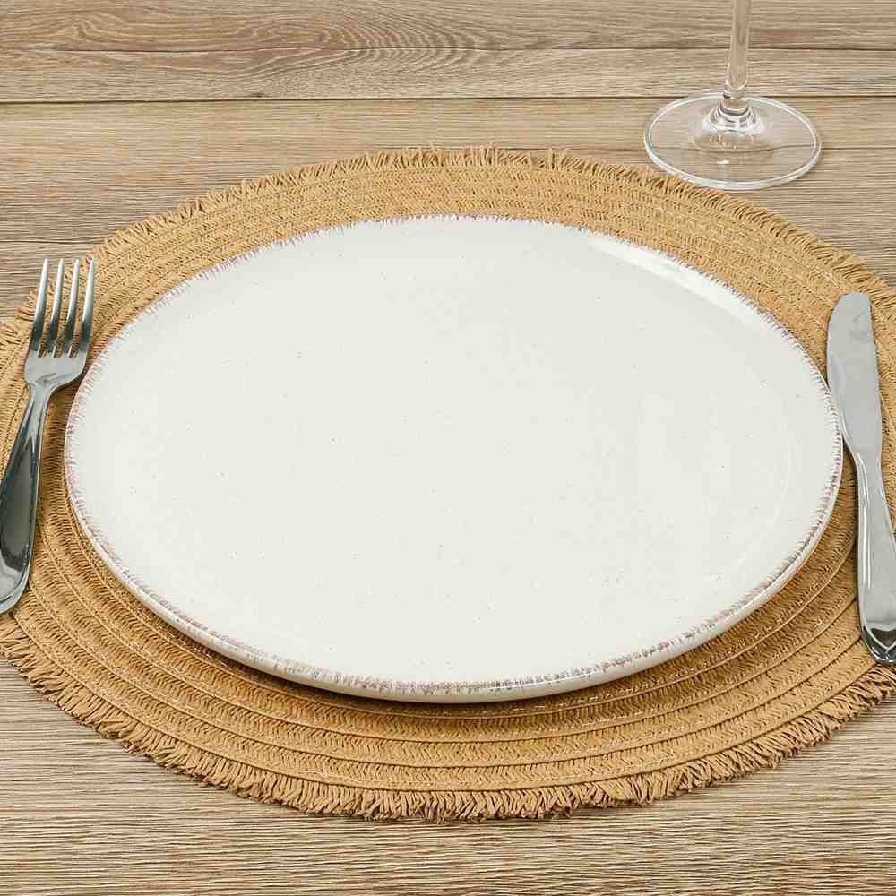Prato Raso Naturalle Off White Havan Casa 27Cm - Cerâmica