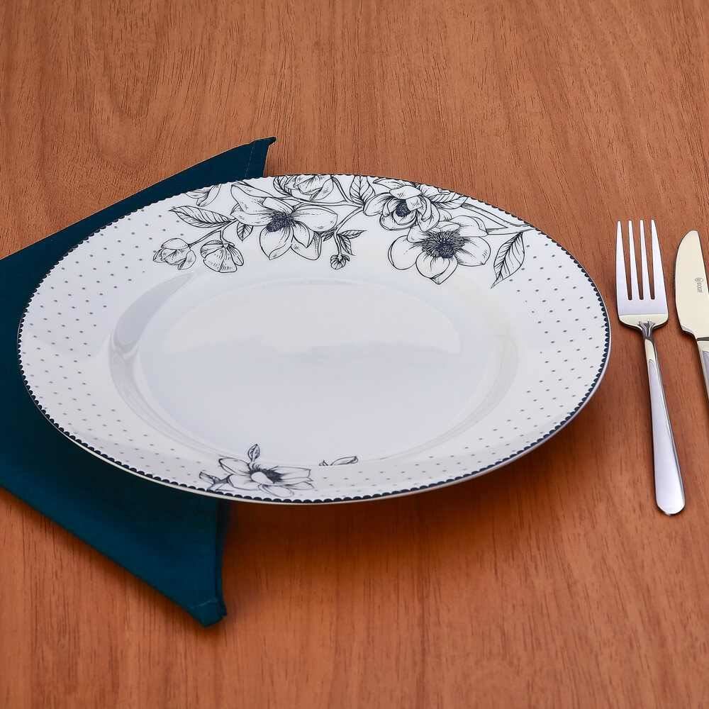 Prato Raso Porcelana Jasmine Havan Casa 27Cm - Estampado