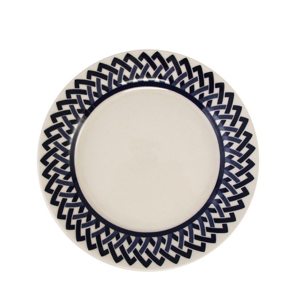 Prato De Sobremesa New Trama Blue Biona By Havan Casa 18Cm - Cerâmica