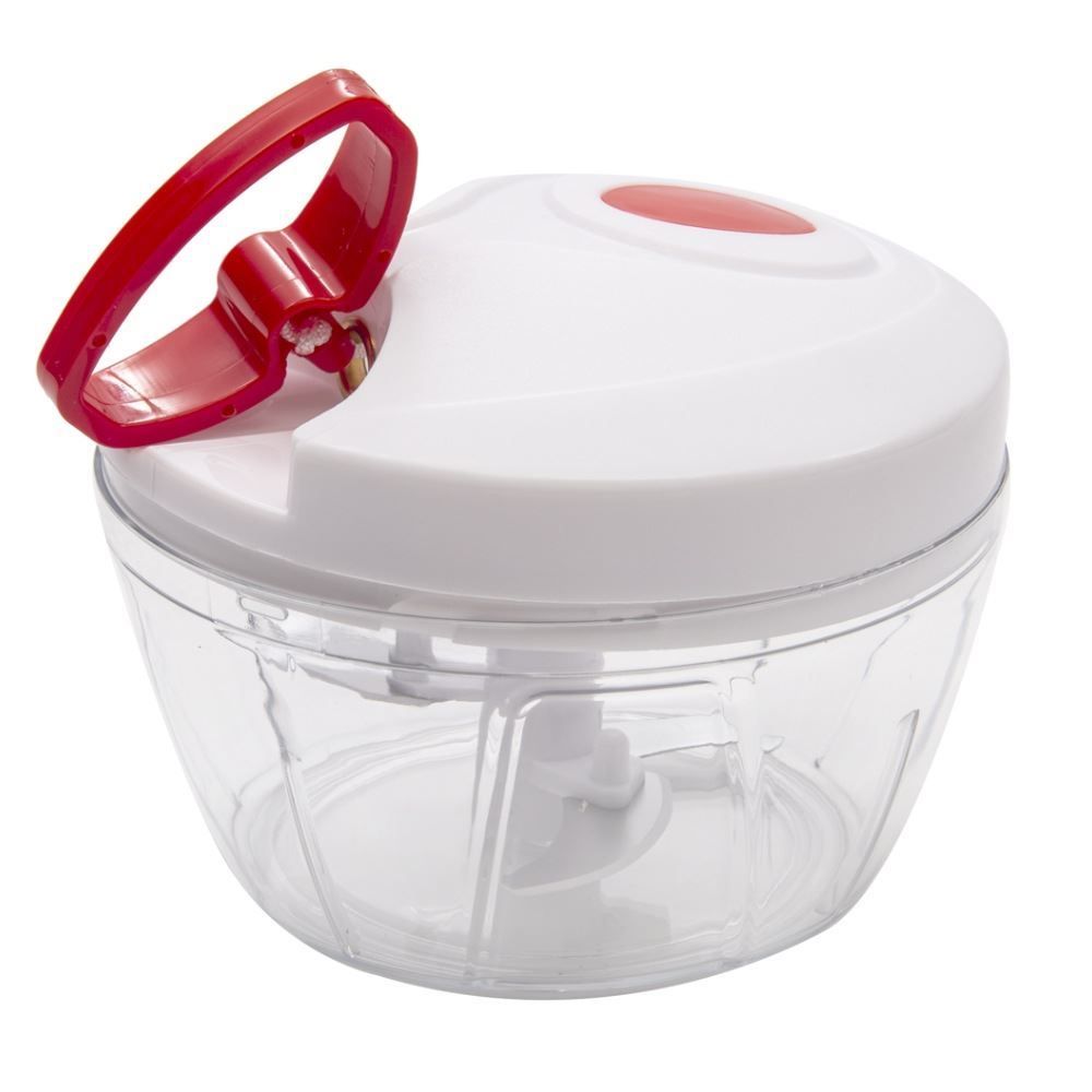 Processador De Alimentos Manual Class Home 500 Ml - Transparente, Branco e Vermelho