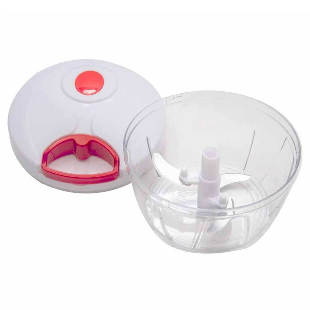 Processador De Alimentos Manual Class Home 500 Ml - Transparente, Branco e Vermelho
