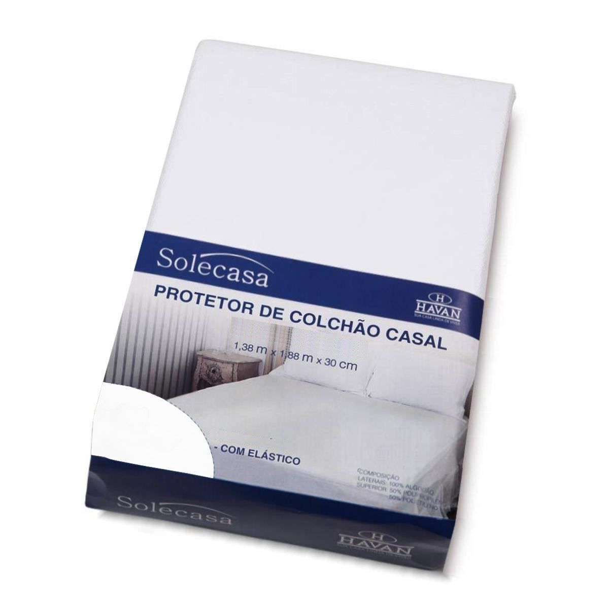 Protetor Colchão Casal com Elástico Impermeável - Branco