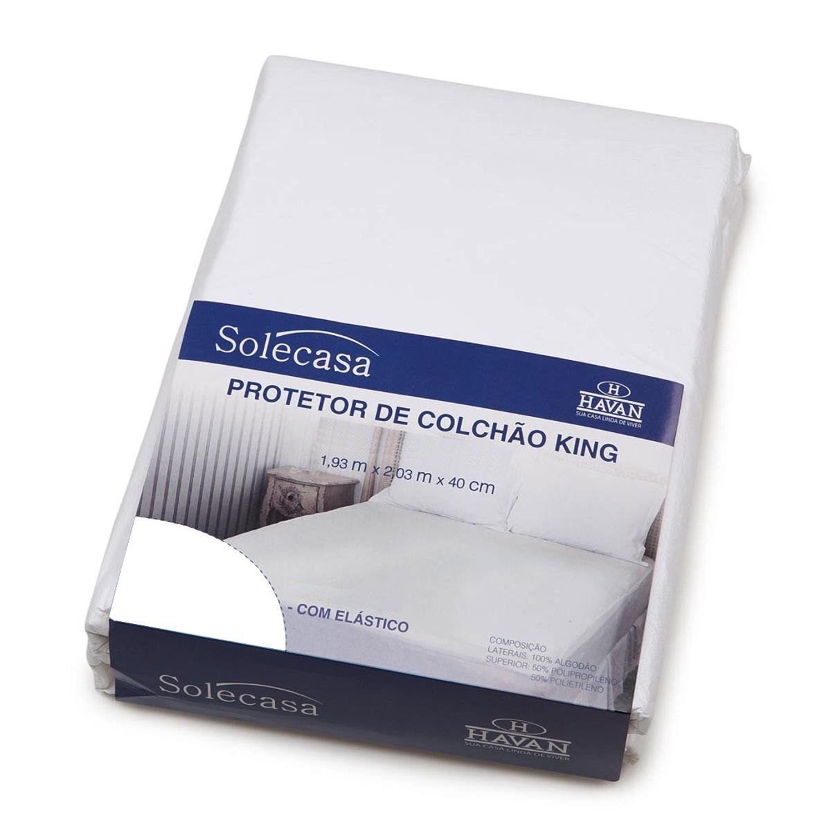 Protetor de Colchão King com Elástico Impermeável - Branco