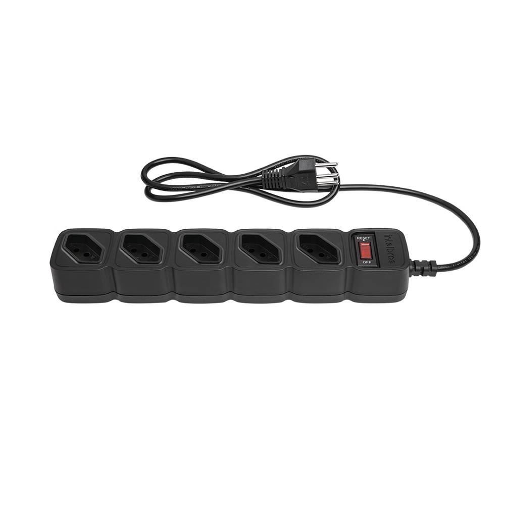 Protetor Eletrônico Com 5 Tomadas Intelbras Epe 205 - Preto
