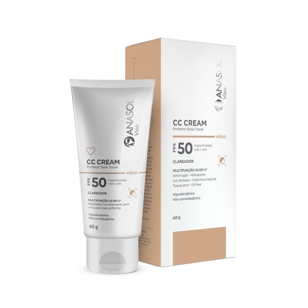 Protetor Facial Cc Cream Fps 50 Anasol 60G - Médio Claro