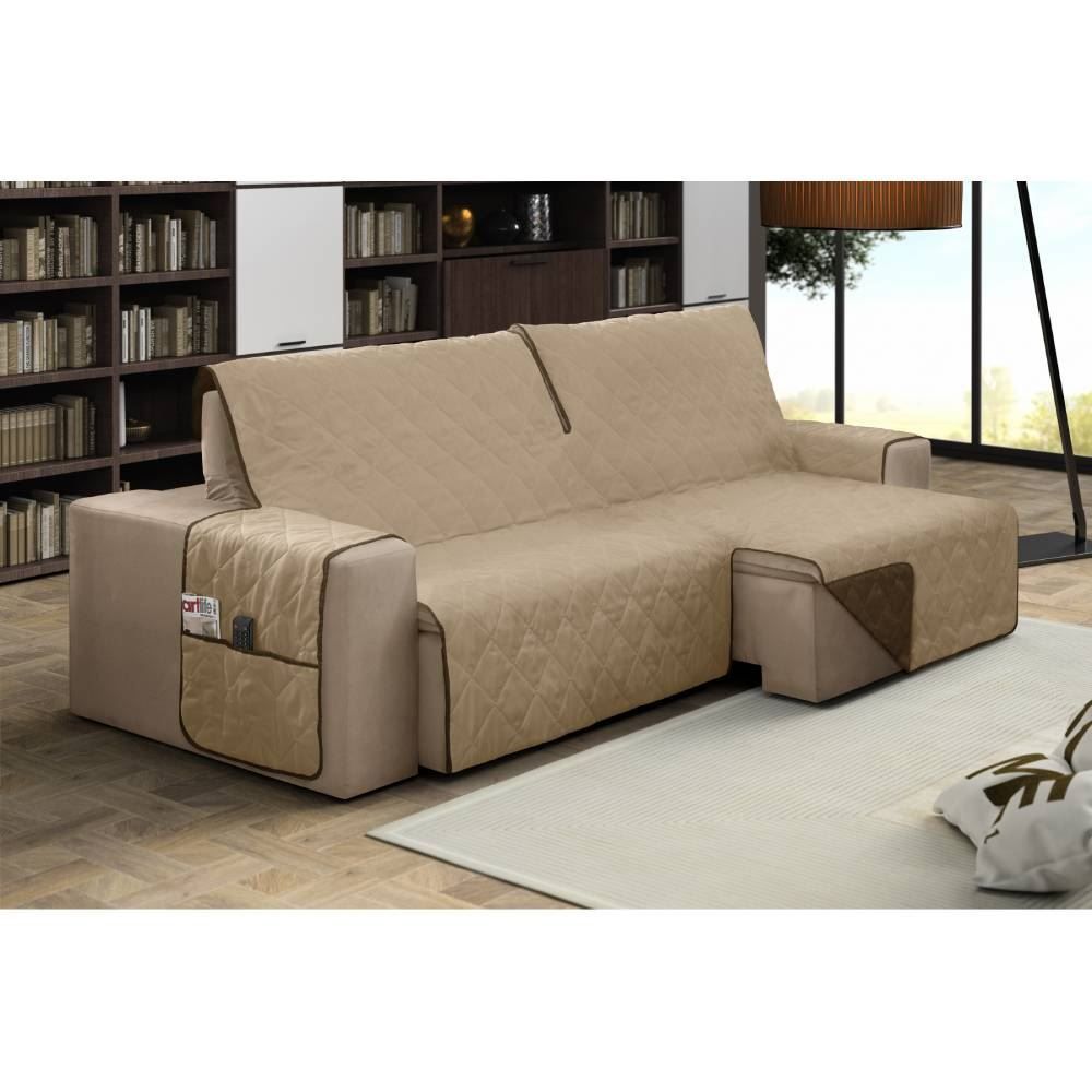 Protetor Para Sofá Dupla Face 4 Lugares Havan Casa - Bege e Chocolate