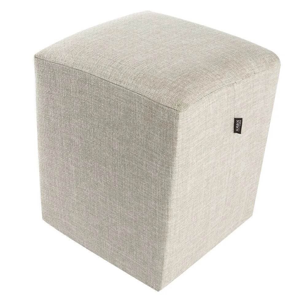 Puff Quadrado Decorativo Linho Havan Casa - Linho Off