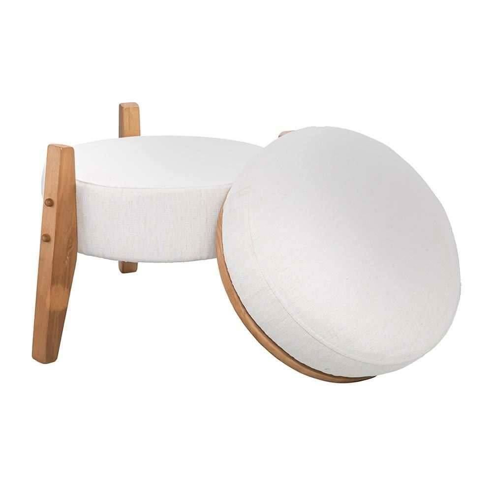 Puff Multiuso Jakarta 39X41 cm Havan Casa - Off White