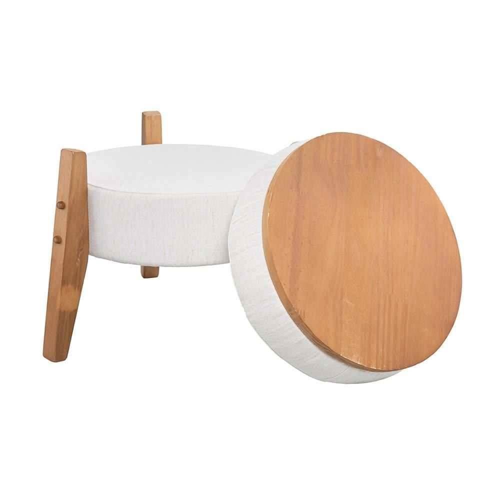 Puff Multiuso Jakarta 39X41 cm Havan Casa - Off White