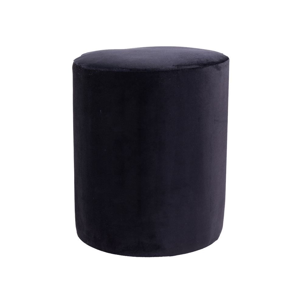Puff Redondo Veludo 42 Cm Havan Casa - Preto