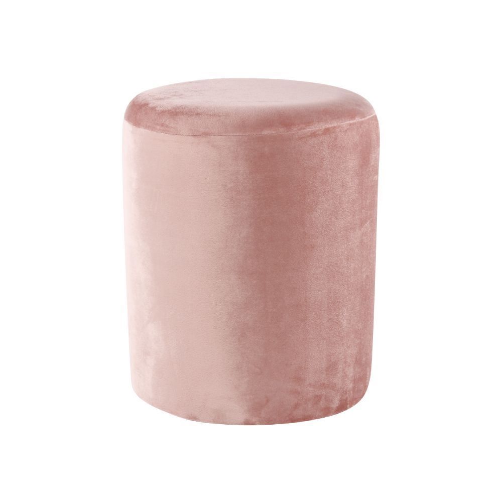 Puff Redondo Veludo 42 Cm Havan Casa - Rosa