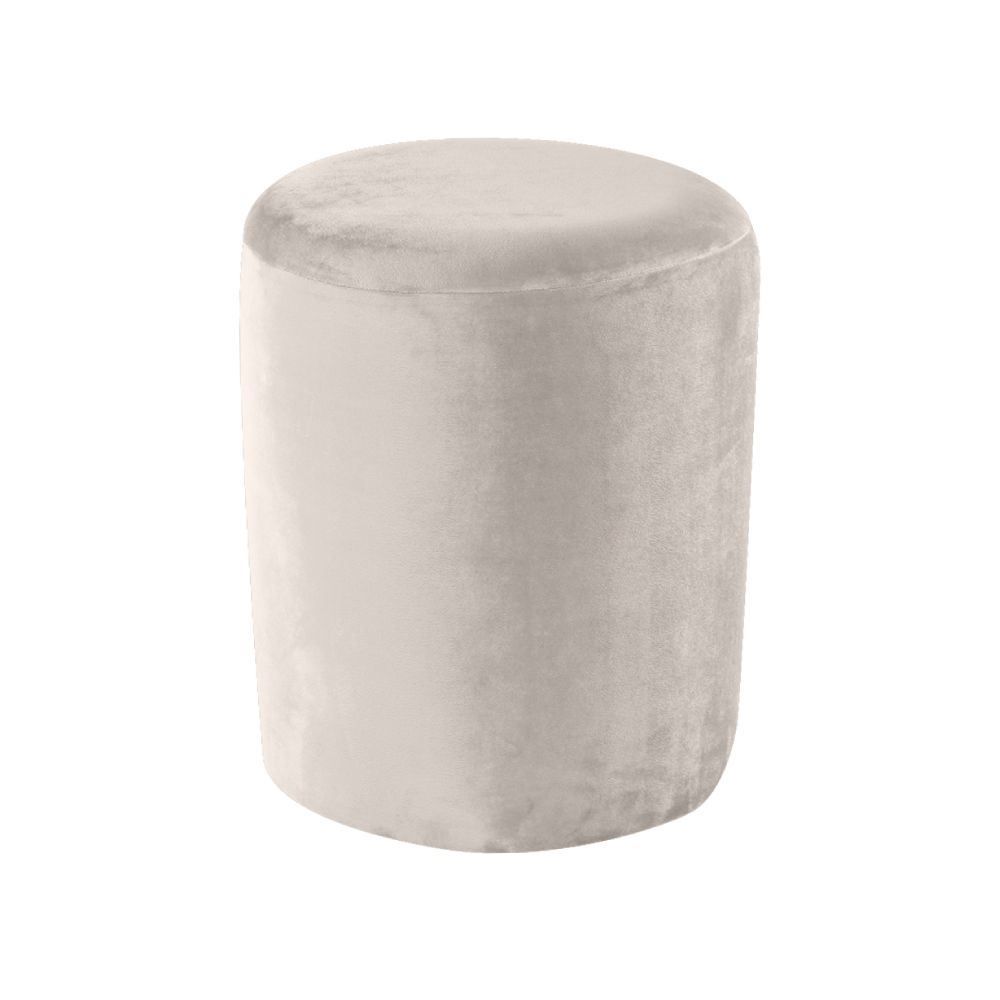 Puff Redondo Veludo 42 Cm Havan Casa - Champagne