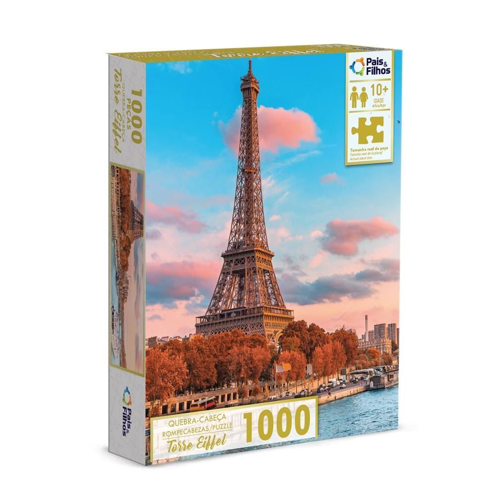 Quebra-Cabeça Mundo Torre Eiffel 1000 Peças Pais & Filhos - 10775