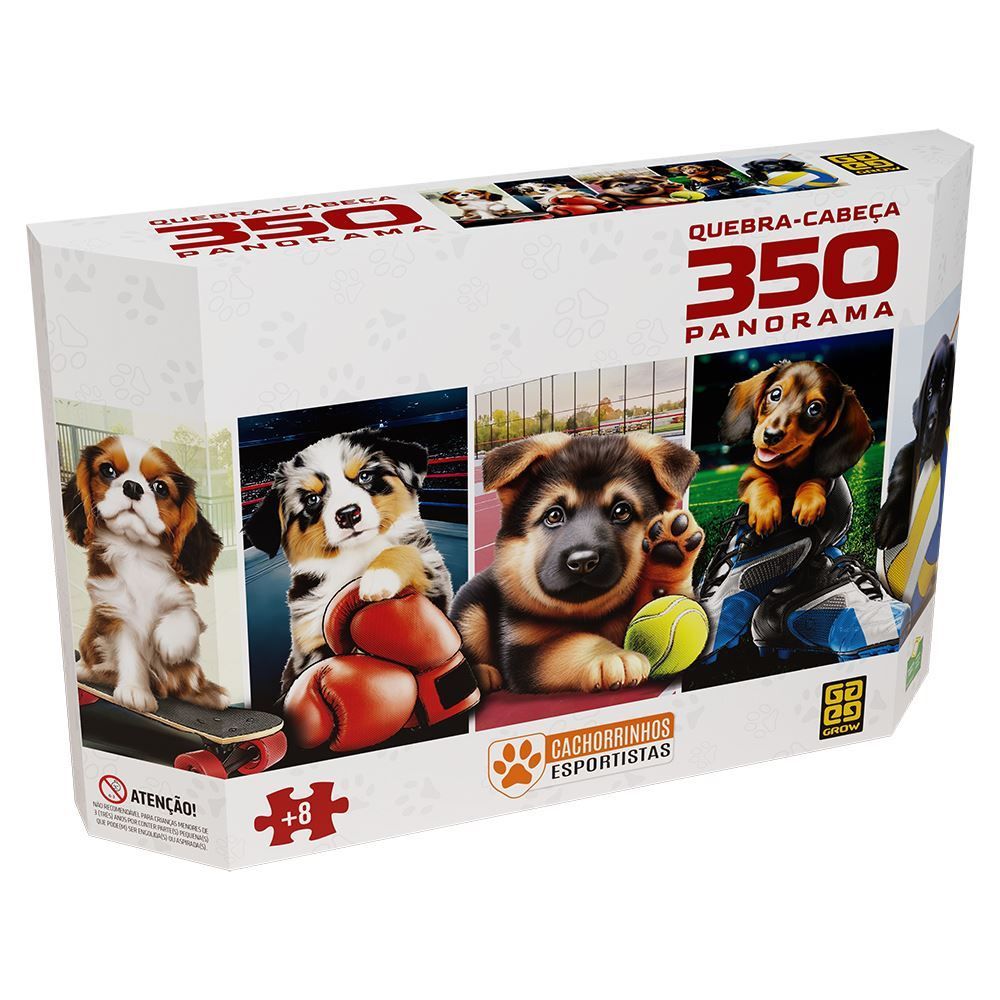 Quebra-Cabeça Panorama Cachorrinhos Esportistas 350 Peças - 4849