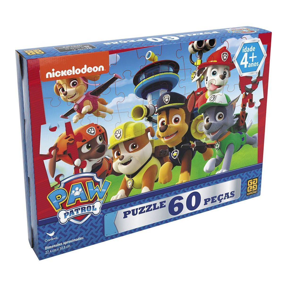 Quebra-Cabeça Patrulha Canina 60 Peças Grow - 3352