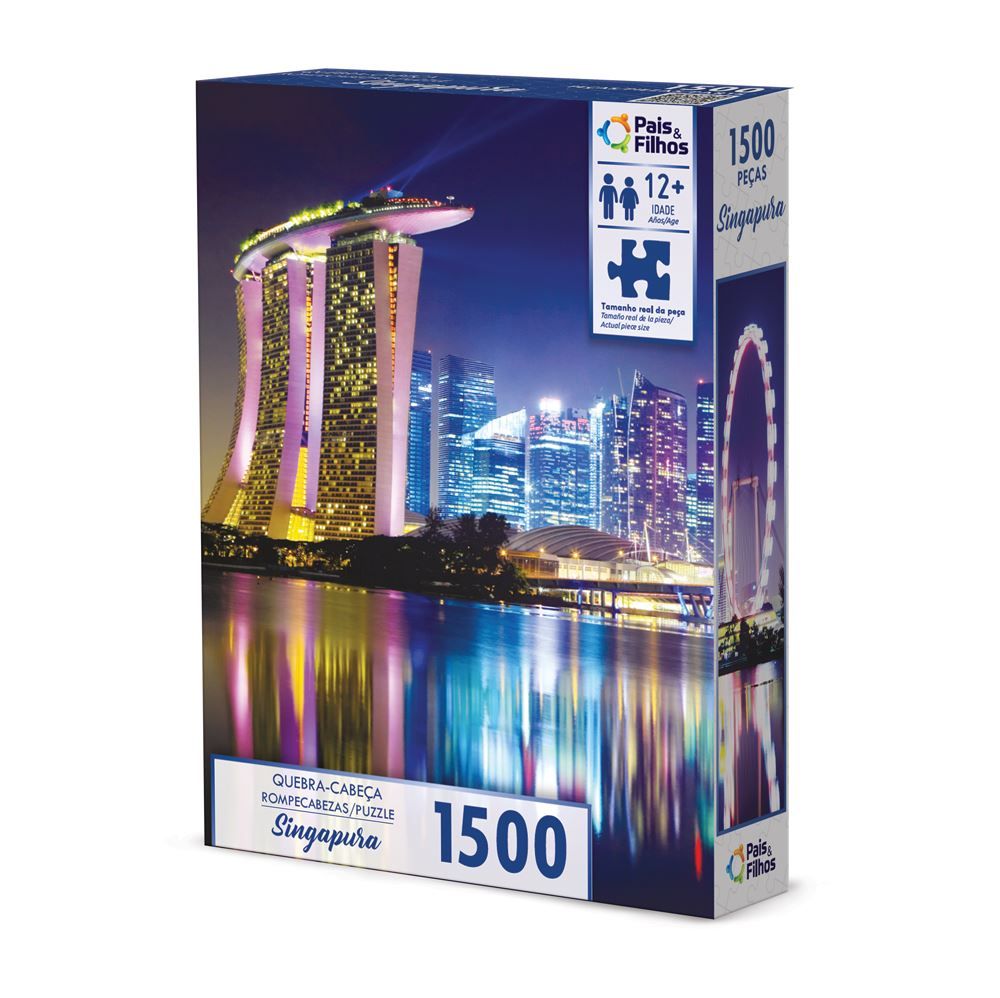 Quebra-Cabeça Torre Singapura 1500 Peças Pais & Filhos - 792527