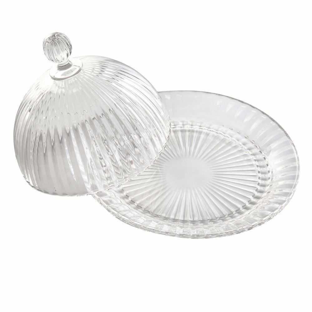 Queijeira Com Tampa De Vidro Romeu E Julieta Hauskraft 20 Cm - Transparente