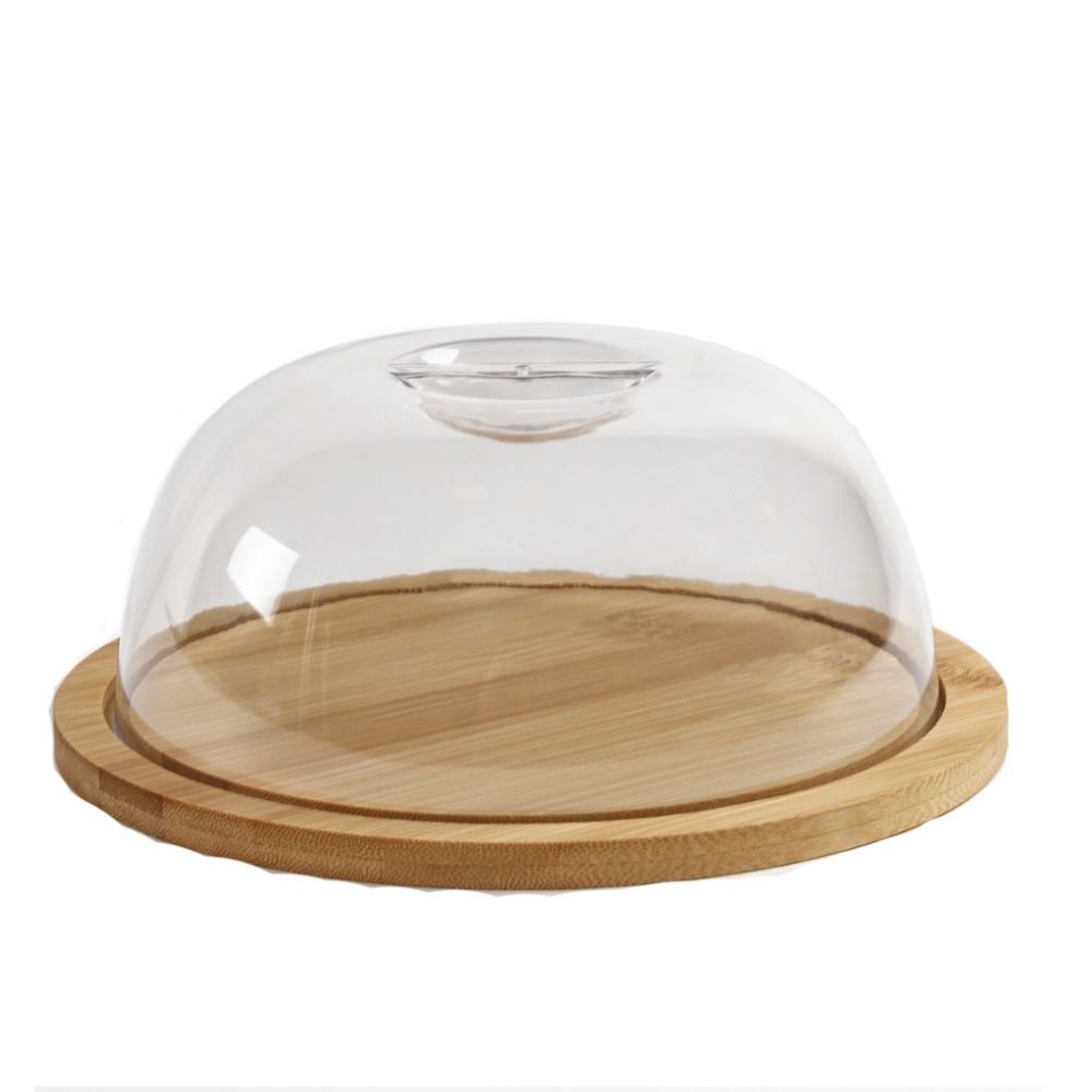 Queijeira Com Tampa Ecokitchen Mimo Style 19Cm - Bambu e Transparente