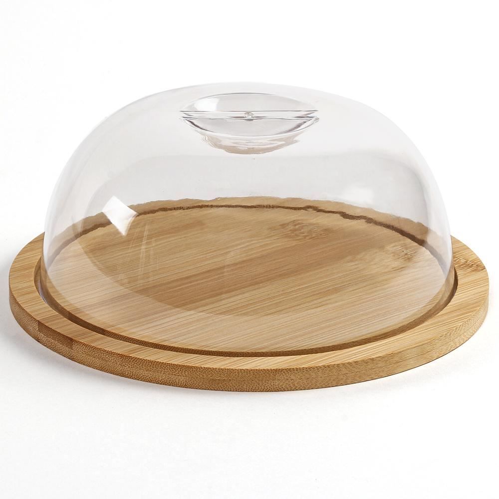 Queijeira Com Tampa Ecokitchen Mimo Style 19Cm - Bambu e Transparente