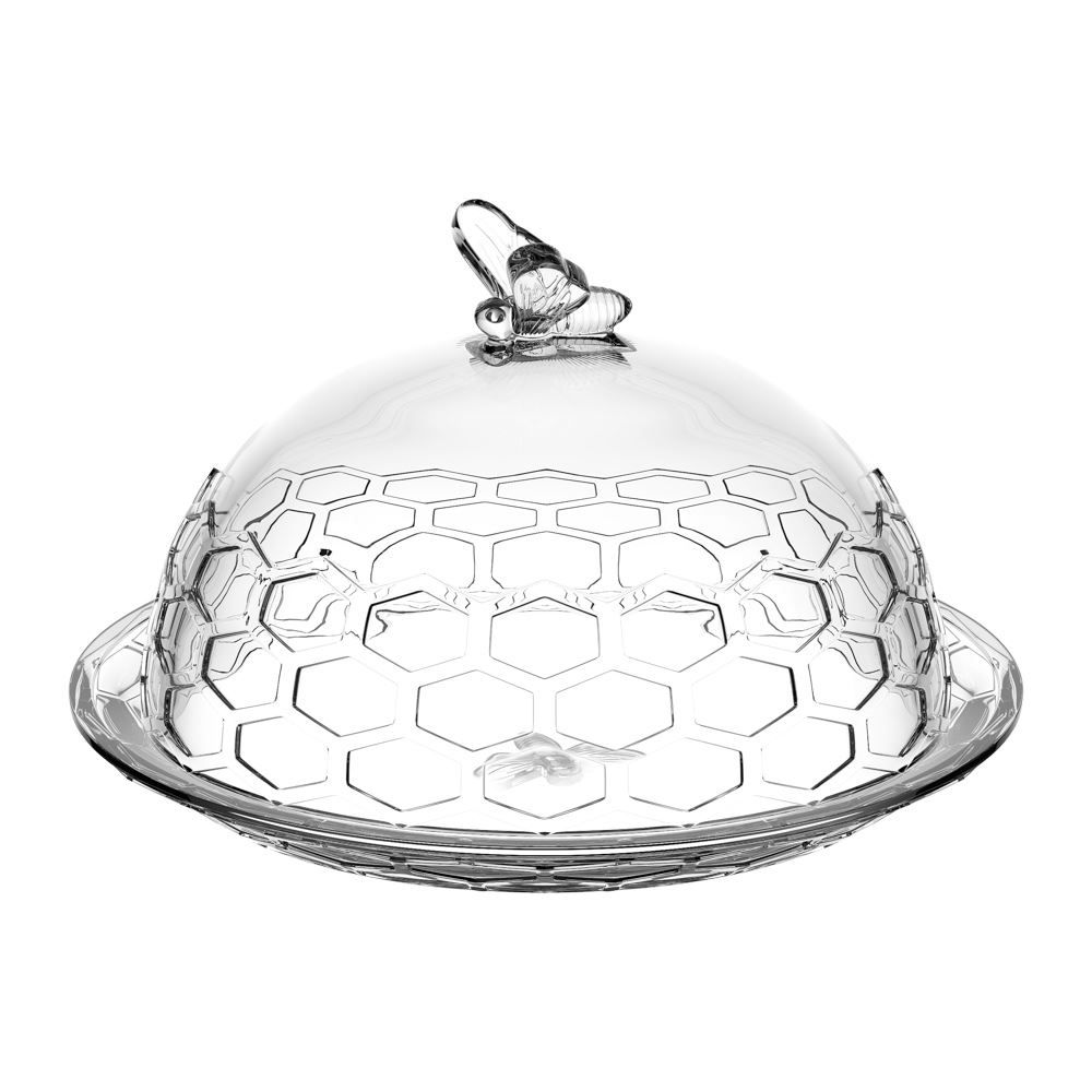 Queijeira De Vidro Bee Transparente 20Cm Hauskraft