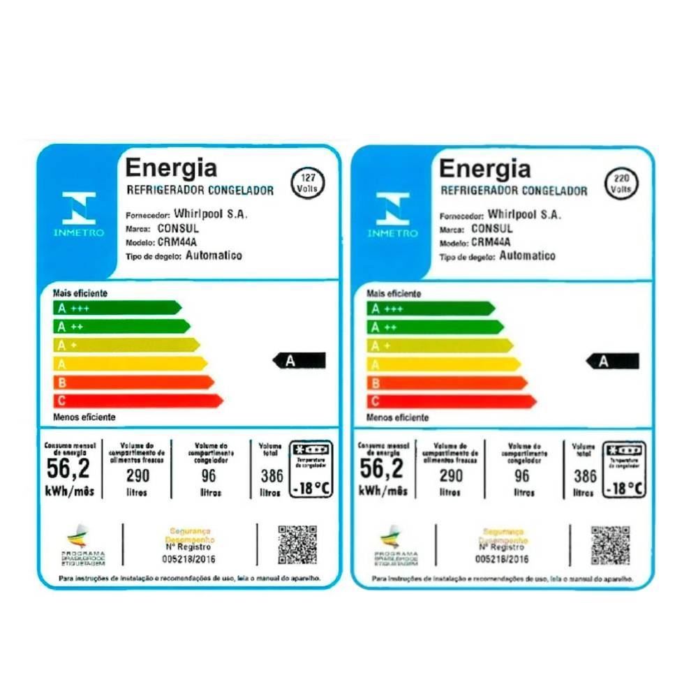 Refrigerador Geladeira Consul Frost Free Duplex 386L Branca CRM44AB 