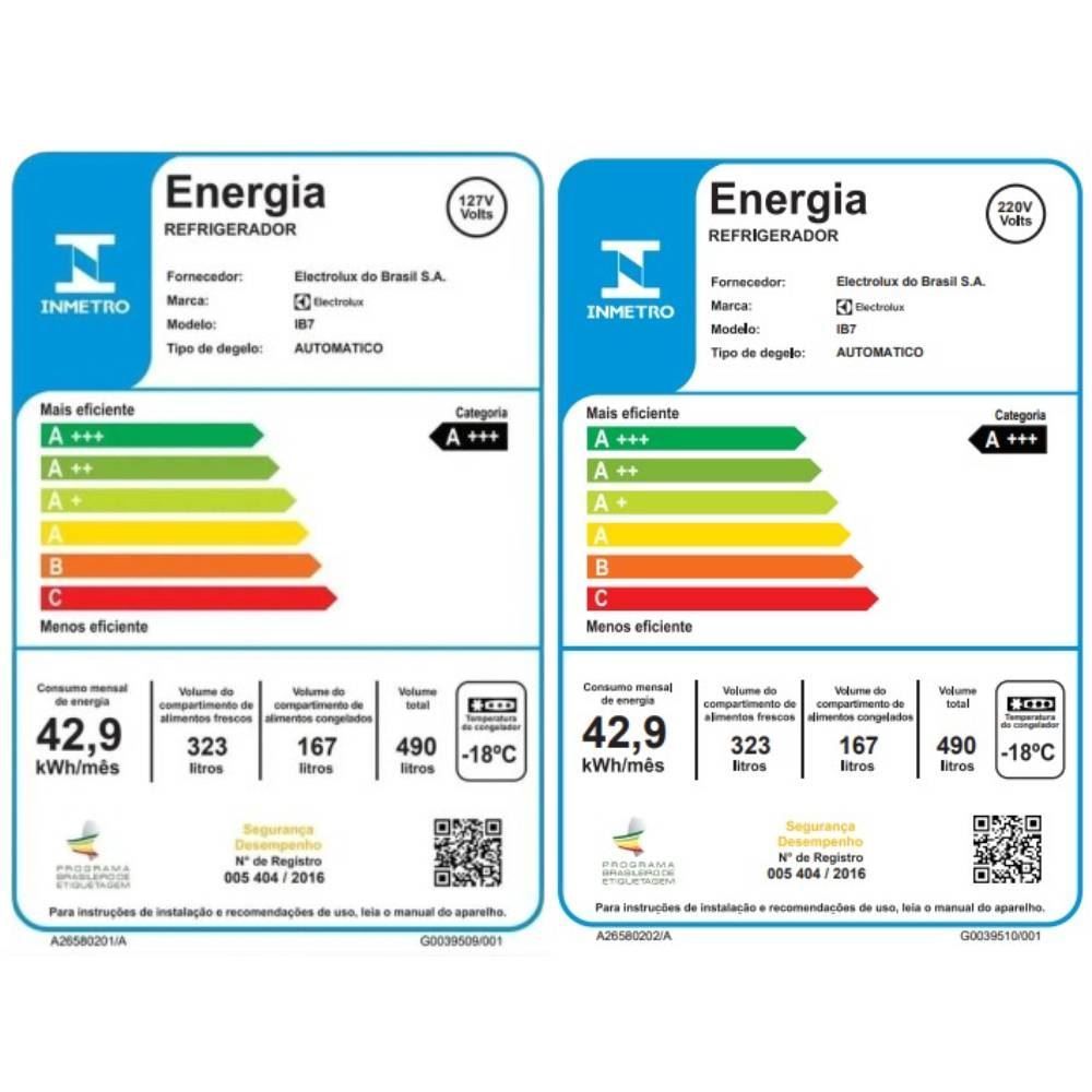 Refrigerador Geladeira Electrolux Frost Free 490 Litros IB7