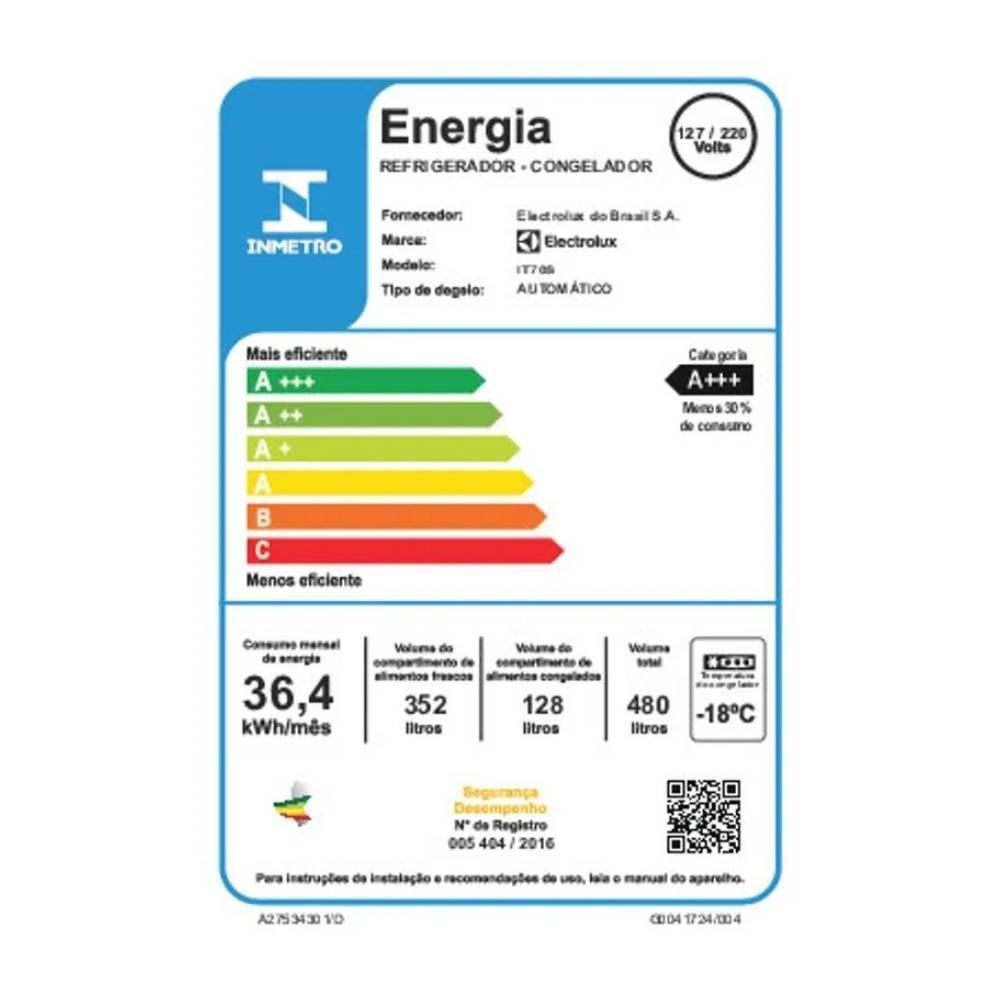 Refrigerador Geladeira Electrolux Frost Free Inverte 480 Litros It70s - Bivolt