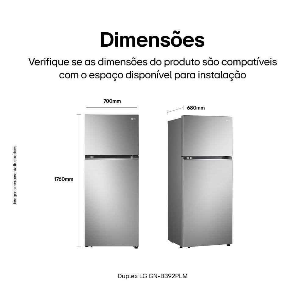 Refrigerador Geladeira LG Frost Free Inverter Duplex 395 Litros GN B392PLMB
