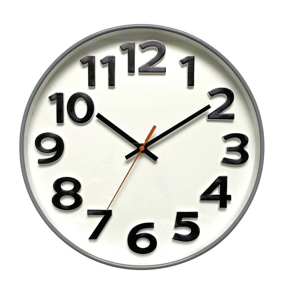 Relógio de Parede 30Cm Redondo Havan Casa - Branco e Preto