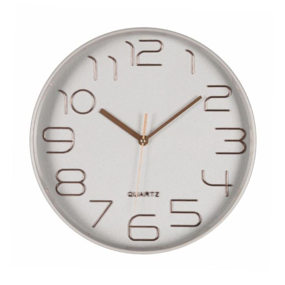 Relógio De Parede Com Fundo Prateado Havan Casa 30 Cm - Rosé Gold