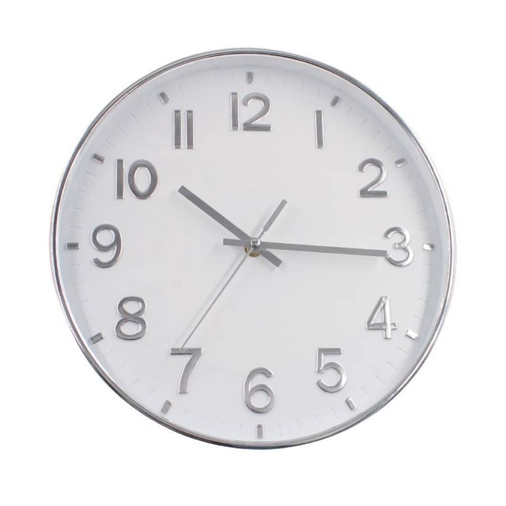 Relógio De Parede Prata E Branco Havan Casa - 30cm