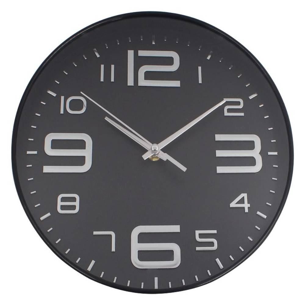 Relógio De Parede Preto E Prata Havan Casa - 30cm